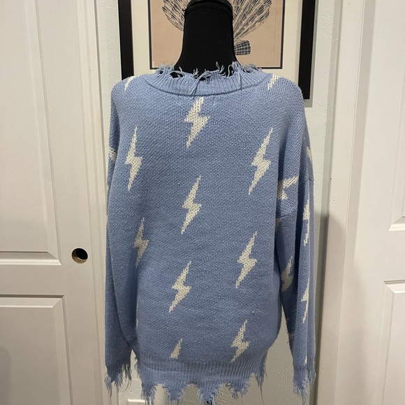 Distressed Lightning Bolt Sweater - Picture 2 of 3